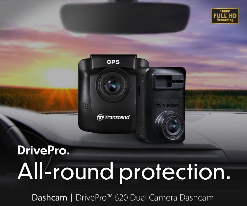 Transcend 64GB Dual Camera Dashcam DrivePro 620, GPS Transcend 64GB Dual Camera Dashcam DrivePro 620, GPS